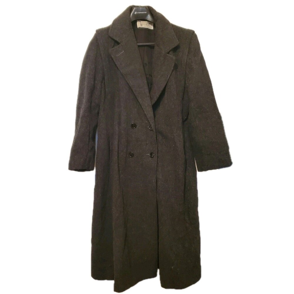 Stephanie Mathews Wool Blend Long Coat Trench Coat Academia Old Money Sz 16